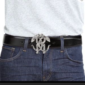 Roberto Cavalli snake serpent leather belt 32 S M
